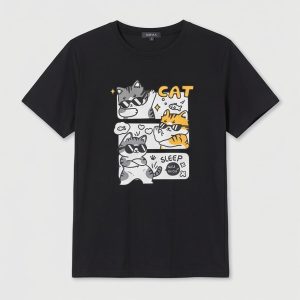 Blusa con estampado de gatos estilo kawaii de Mujer